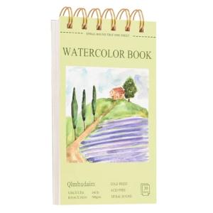 Watercolor Paper Pad 3.5x5.5 Inch | 30 Sheets 140lb/300g,Spiral-Bound, Tear-Resistant & No-Bleed | Artist-Grade for Water Color Paper/Ink | Compact Travel Sketchbook (Adults, Students, Outdoor)