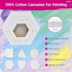 24Pack Stretched Canvas for Painting, 100% Cotton Art Canvases with Easel for Painting, 5/8 Inch Profile 8 Ounce Acid-Free Painting Canvas Supplies for Acrylics,Oils & Other Painting Media - 10cm