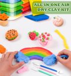 Wolwefa Air Dry Clay for Kids, 60 Colors Air Dry Modeling Clay, Molding Clay for Sculpting,Non-Sticky Soft, Sculpting Tools Guide, Arts Crafts for Kids Ages 8-12