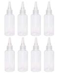 PENTA ANGEL 2oz Plastic Squeeze Bottles 8Pcs Small Clear Empty Squirt Bottle with Leak-proof Top Caps for Paint Art Lotion Glue Liquids Travel and Crafts