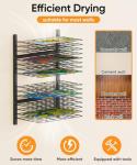 mocomax Wall Mount Art Drying Rack, 16 Removable Shelves Metal Paint Drying Rack, Space-Saving Artwork Paper Storage Holder Organizer for Classrooms, Art Studios, Schools, Galleries, Black