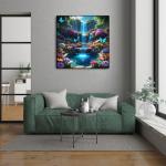 Landscape Scenery Diamond Art Kits for Adults Beginners, 5D DIY Full Round Drill Diamond Painting Kits Waterfall, Paint by Diamonds Dot Gem Art Crystal Flower Easy,Home Wall Decor 13.7X13.7Inch