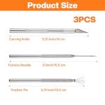 Sibba 3Pcs Clay Needle Tools, Polymer Pottery Carving Tools Sculpting Ceramics Supplies, Sculpture Feather Pin Carving Knife Needle Texture Tool, Air Dry Clay Tool for Dotting Trimming