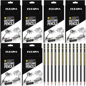 Humyoun 72 Pcs Drawing Sketching Pencil Set Professional (12b - 4h) Graphite Charcoal Gift Bulk for Artists Beginners, Pro Artists, Drawing Art, Sketching