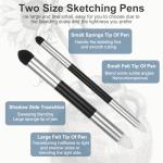 Blending Sponge Pen, Double Headed Rub and Buff Washable Reusable Blending Stump, Sketch Wipe Drawing Art Blenders for Artist Highlight Shadow Tool, 12 Pcs