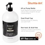 Shuttle Art Titanium White & Black Acrylic Paint Set, 2×69oz/2040ml Large Capacity Pump Bottles with Covers, High Coverage, Fast Drying Non-Toxic Art Paint for Artists, Students, Kids & DIY Crafts