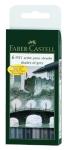 Faber-Castell Art & Graphic Pitt Artist Pen Brush India Ink Pen, Grey Tones, Wallet Of 6, For Art, Craft, Drawing, Sketching, Home, School, University, Colouring