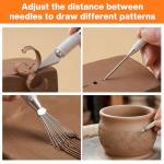 Sibba 3Pcs Clay Needle Tools, Polymer Pottery Carving Tools Sculpting Ceramics Supplies, Sculpture Feather Pin Carving Knife Needle Texture Tool, Air Dry Clay Tool for Dotting Trimming