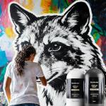 Shuttle Art Titanium White & Black Acrylic Paint Set, 2×69oz/2040ml Large Capacity Pump Bottles with Covers, High Coverage, Fast Drying Non-Toxic Art Paint for Artists, Students, Kids & DIY Crafts