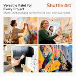 Shuttle Art Titanium White & Black Acrylic Paint Set, 2×69oz/2040ml Large Capacity Pump Bottles with Covers, High Coverage, Fast Drying Non-Toxic Art Paint for Artists, Students, Kids & DIY Crafts