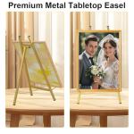 16" Large Metal Tabletop Easel Gold Table Top Easel Picture Stand Mirror Table Top Easels for Display Photo Frame Heavy Duty Plate Art Display Stand for Sign Tabletop Wedding Frame Stands