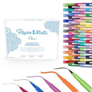 Paper Mate Flair Felt Tip Pens Ultimate Pack, Features 5 Different Types of Pens, Assorted Colors, 60 Count - Creative Fun, Classroom Essentials, Teacher Supplies, Arts & Crafts