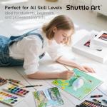 Shuttle Art Painting Canvas Panel, 52 Multi Pack, 5x5, 6x6, 8x8, 10x10 inch (13 PCS of Each), 100% Cotton Art Canvas Board Primed White, Blank Canvas for Kids Adults for Acrylic Oil Painting