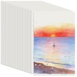 Vienrose 8.5"x5.5" Watercolor Paper Bulk - 36 Sheets Watercolor Paper with Holes for 3-Ring Binder Sketchbooks, Acid-Free A5 140lb/300gsm Watercolor Pad for Artists, Students & Painters