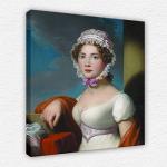 CTX Art - A Young Woman Wearing a Lace Cap Painting Wall Art on Canvas for Wall and Home Decorations (60cm x 90cm (24inches 36inches))