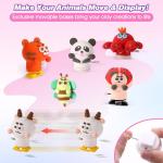 FIIOEOY Air Dry Clay Kit -12 Animals Modeling Clay Set with 6 Movable Bases, Ultra Light & Soft, Safe Non-Stick DIY Art & Craft Kit with Sculpting Tools & Tutorials, Creative Gift for Boys & Girls