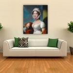 CTX Art - A Young Woman Wearing a Lace Cap Painting Wall Art on Canvas for Wall and Home Decorations (60cm x 90cm (24inches 36inches))