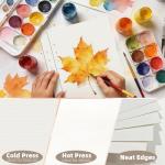 Vienrose 8.5"x5.5" Watercolor Paper Bulk - 36 Sheets Watercolor Paper with Holes for 3-Ring Binder Sketchbooks, Acid-Free A5 140lb/300gsm Watercolor Pad for Artists, Students & Painters