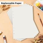 Vienrose 8.5"x5.5" Watercolor Paper Bulk - 36 Sheets Watercolor Paper with Holes for 3-Ring Binder Sketchbooks, Acid-Free A5 140lb/300gsm Watercolor Pad for Artists, Students & Painters