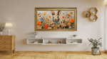 BUNNY TV ART SCREENSAVER BACKGROUND WALLPAPER VINTAGE FRAMED BUNNY OIL PAINTING HOME DECOR WITH RELAXING MUSIC