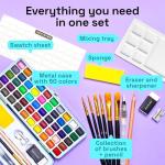 48 Color Portable Watercolor Set for Artists