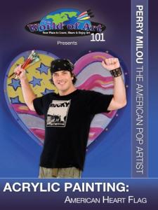 Acrylic Painting: American Heart Flag