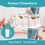 Vtopmart 24 QT Clear Plastic Craft Organizer with 6 Detachable Inserts, Art Supply and Tool Storage Box for Craft, Crayon,Pencils,1 Pack