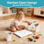 Vtopmart 24 QT Clear Plastic Craft Organizer with 6 Detachable Inserts, Art Supply and Tool Storage Box for Craft, Crayon,Pencils,1 Pack