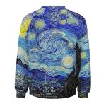 ENLACHIC Womens Vincent Van G Oil Painting Art Printed Crewneck Sweatshirt Long Sleeve Pullover Blouse, Vincent Van G Starry Night, Medium
