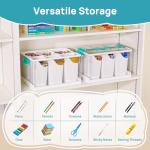 Vtopmart 24 QT Clear Plastic Craft Organizer with 6 Detachable Inserts, Art Supply and Tool Storage Box for Craft, Crayon,Pencils,1 Pack