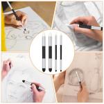 4 Pcs Artist Blending Sponge Pens, Dual Tip Universal Blendings Sponge Pen, Reusable Sketch Wipe Drawing Art Blendings Pen Brush Oil Pastel Blending Tools for Artist Highlight Shadow Detail Correcting
