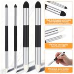 4 Pcs Artist Blending Sponge Pens, Dual Tip Universal Blendings Sponge Pen, Reusable Sketch Wipe Drawing Art Blendings Pen Brush Oil Pastel Blending Tools for Artist Highlight Shadow Detail Correcting