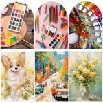 LISHINE 24 Pack Small Stretched Canvas for Painting 6x6 inch, 2/5'' Profile Blank Canvas for Painting, Small Blank Paint Canvas for Art, Acrylics, Oils & Other Painting, Pre-Primed