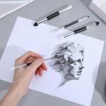 4 Pcs Artist Blending Sponge Pens, Dual Tip Universal Blendings Sponge Pen, Reusable Sketch Wipe Drawing Art Blendings Pen Brush Oil Pastel Blending Tools for Artist Highlight Shadow Detail Correcting