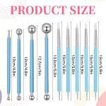 9 Pcs Dotting Tools, Polymer Clay Tools Silicone Sculpting Tool, Double-Ended Ceramic Clay Ball Stylus Dot Painting Tool for Rock, Nail, Drawing, Modeling, Embossing Art