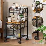 SWTYMIKI Rolling Cart with Drawers - Metal Utility Cart with Wood Shelf, DIY Divider and Locking Wheels, Craft & Art Cart Organizer for Under Desk Storage for Home Office Studio, Espresso