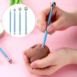 9 Pcs Dotting Tools, Polymer Clay Tools Silicone Sculpting Tool, Double-Ended Ceramic Clay Ball Stylus Dot Painting Tool for Rock, Nail, Drawing, Modeling, Embossing Art