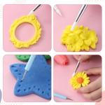 9 Pcs Dotting Tools, Polymer Clay Tools Silicone Sculpting Tool, Double-Ended Ceramic Clay Ball Stylus Dot Painting Tool for Rock, Nail, Drawing, Modeling, Embossing Art