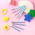 9 Pcs Dotting Tools, Polymer Clay Tools Silicone Sculpting Tool, Double-Ended Ceramic Clay Ball Stylus Dot Painting Tool for Rock, Nail, Drawing, Modeling, Embossing Art