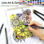 KERIFI Micro Fineliner Drawing Pens for Artists, 16 Black Fine Liner Markers, Waterproof Archival Ink Multiliner Pens, Technical Mandala Zentangle Book Accessories, Art Supplies Stuff Gifts for Adults