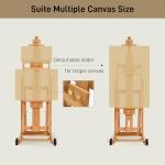 ATWORTH Artist Easel for Painting: Solid Beech Wood Art Easel Stand with Upgrade Hardware-H Frame Hold 2 Canvases up to 78"- Floor Painting Easel for Adults with Wheels