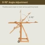 ATWORTH Artist Easel for Painting: Solid Beech Wood Art Easel Stand with Upgrade Hardware-H Frame Hold 2 Canvases up to 78"- Floor Painting Easel for Adults with Wheels
