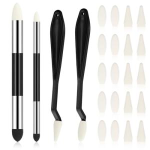 24pcs Blending Sponge for Drawing Artist Blending Stump and Sponge Pen, Double Headed Drawing Art Pencil Sketch Scrapers Tools with Washable Rubbing Head for Lightening and Highlight
