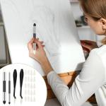 24pcs Blending Sponge for Drawing Artist Blending Stump and Sponge Pen, Double Headed Drawing Art Pencil Sketch Scrapers Tools with Washable Rubbing Head for Lightening and Highlight