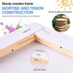 Stretched Canvas for Painting, 5/8 Inch Profile 100% Cotton Artist Framed Blank Canvas for Acrylics,Oils & Other Painting Media (10 Pack 8 * 8 in)