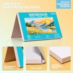 Pacocoast 5.5"x8.5" Small Watercolor Sketchbook, 30 Sheets of 140lb/300gsm Water Color Pads, Glue Bound Artist Drawing Paint Paper Book, Watercolor Notebook Journal, Teal