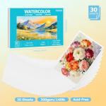 Pacocoast 5.5"x8.5" Small Watercolor Sketchbook, 30 Sheets of 140lb/300gsm Water Color Pads, Glue Bound Artist Drawing Paint Paper Book, Watercolor Notebook Journal, Teal