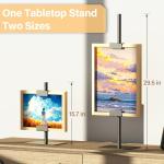 HzTinT 1PCS Tabletop Picture Frame Stand,Heavy Metal Base Adjustable Size Table Easels for Display,Picture Frame Holder Art Display Stand for Signs, Canvas