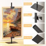 HzTinT 1PCS Tabletop Picture Frame Stand,Heavy Metal Base Adjustable Size Table Easels for Display,Picture Frame Holder Art Display Stand for Signs, Canvas