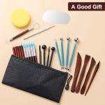 Amrules Clay Tools Kit, 27 PCS Red Pottery Tools, Practical Polymer Clay Sculpting Tools Kit, Air Dry Clay Tools Set for Adults, Pottery Craft, Dotting, Carving, Drawing, Molding, Modeling, Shaping